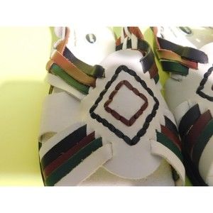 Dr. Scholls Women Double Air Pillo Insoles Leather Aztec Sandals Size 9M New